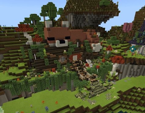 Minecraft Mushroom Village, Minecraft Building Guide, Case Minecraft, Minecraft Village, Mc Builds, Rumah Minecraft Sederhana, Minecraft Interior Design, Bangunan Minecraft, Minecraft Farm