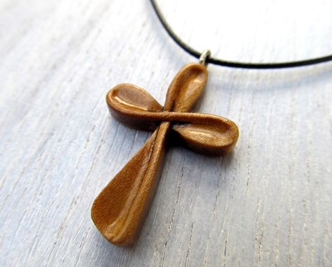 Wooden Cross Pendant, Cherry Wood Stain, Wooden Cross Necklace, Deer Antler Crafts, Wooden Jewelery, Dremel Carving, Wood Jewelery, Cross Necklace Women, Necklace Christian