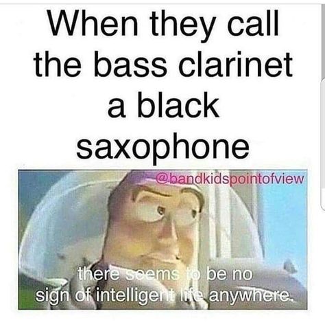 Funny Band Jokes Clarinets, Bass Clarinet Humor, Bass Clarinet Aesthetic, Clarinet Problems, Percussion Jokes, Saxophone Jokes, Clarinet Jokes, Funny Band Jokes, Clarinet Humor