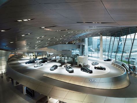 Car Showroom Architecture, Car Showroom Interior, Car Exhibition, Car Showroom Design, Bmw Museum, Showroom Interior Design, Car Museum, Car Showroom, Showroom Design