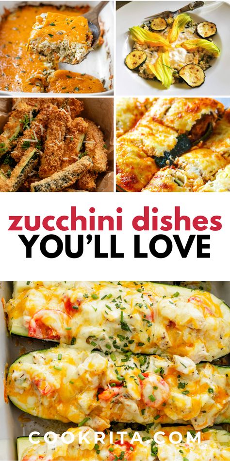 Explore this collection of 25 amazing zucchini recipes that are perfect for any meal! From fresh and light zucchini noodles to hearty stuffed zucchini boats and sweet zucchini bread, these recipes showcase the versatility of this garden staple. Whether you’re looking for a healthy side dish, a comforting main course, or a tasty treat, these zucchini recipes offer something for everyone. Get inspired to make the most of your zucchini harvest and enjoy delicious, nutritious meals all year round! Healthy Zucchini Boat Recipes, Zucchini Recipes For Large Zucchini, Zucchini Recipes Main Dishes, What Can You Make With Zucchini, Fish And Zucchini Recipes, Zucchini Low Carb Recipes, Zuccini Sides Dishes, Frozen Zucchini Recipes, Meals With Zucchini