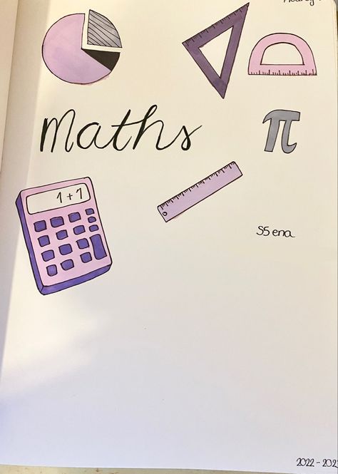 Maths Project First Page Design, Algebra Notebook Cover Ideas, Maths Notebook Cover, First Page Of Notebook School Ideas, Maths Notebook Cover Ideas, Math Notebook Cover, Notebook Cover Ideas, Creative Book Cover Designs, Diy Binder