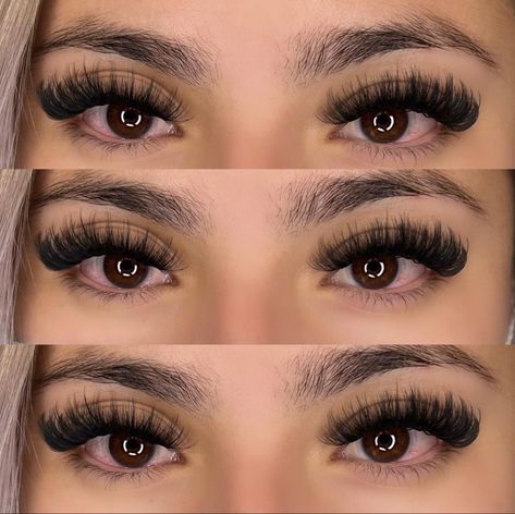 Doll Eyelash Extensions Volume, Full Long Lash Extensions, Full Wispy Lashes, Volume Doll Eyelash Extensions, Eyelash Extensions For Round Eyes, Open Eye Lash Extensions Mapping, Baby Doll Lashes, Doll Eye Lashes Extension, Lashes For Round Eyes