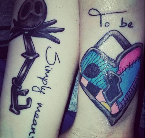 'Nightmare Before Christmas' Disney Couple Tattoos, Couple Tattoos Unique Meaningful, Wedding Band Tattoo, Tattoo Disney, Cute Couple Tattoos, Small Couple Tattoos, Tattoos Infinity, Couple Tattoos Unique, Disney Couple