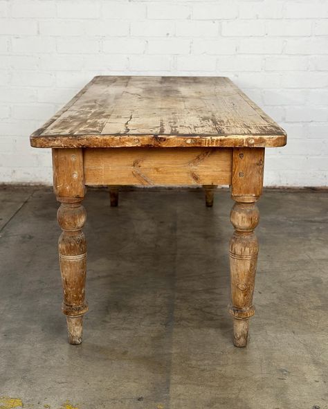 French Country Rustic Dining Table Price: 1200 Dimensions: W77 D30 H29 KC22.5 Antique French Dining Table, Dairy Table, Calm Lifestyle, Antique Wood Table, Rustic Dinner Tables, Clay Bath, Dining Table Antique, Wood Rectangle Dining Table, French Country Dining Table