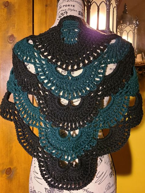 Deaths Head Moth Crochet, Moth Shawl Crochet, Crochet Halloween Shawl, Moth Shawl, Moth Crochet, Coquette Crochet, Crochet Outfits, Crochet Halloween, Halloween Crochet Patterns