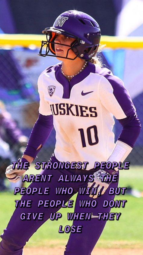 Washington Huskies Softball, Purple Softball Uniforms, Sis Bates, Softball Uniforms Ideas, Softball Inspiration, Softball Goals, Softball Pics, Team Mom Baseball, Softball Girls