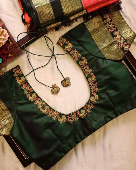 Niga Designers ™ on Instagram: "Beautiful handwork of zardozi and thread in green blouse 💕 . . . #blousedesigns #aariworkblouse #maggamworkblouse #handworkblouse…" Green Blouse Handwork Designs, Blouse Handwork Designs, Zardozi Work Blouse, Handwork Designs, Blouse Handwork, Cutwork Blouse, Zardozi Work, Cutwork Blouse Designs, Aari Work Blouse