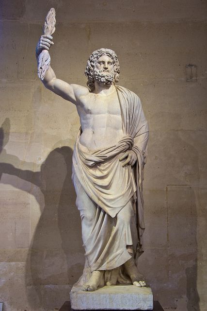 The king of the Roman gods was known as Jupiter(also known as Zeus in Greece). He is also the father of most of the other gods. Jupiter Greek God, Jupiter Roman God, Rome Gods, Greek Gods Statues, Jupiter God, Zeus Sculpture, Greek God Sculptures, Zeus Statue, Greek Mythology Statue