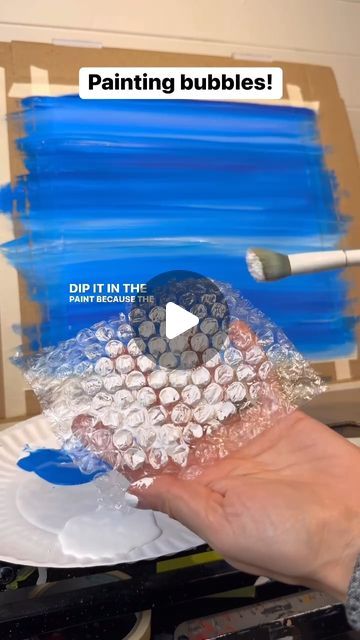 How To Paint Bubbles, Bubble Painting For Kids, Bubble Art For Kids, Sponge Painting Ideas, Bubble Paintings, Painted Bubbles, Painting For Babies, Bubble Wrap Painting, Bubble Paint