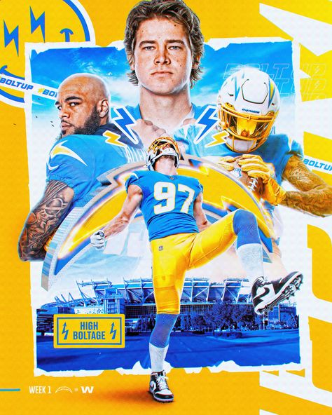 Chargers Gameday Poster Series on Behance Gameday Poster, 3d Max Tutorial, Justin Herbert, Sports Advertising, Sports Design Ideas, Sport Branding, Sports Design Inspiration, Sport Banner, Banner Ideas