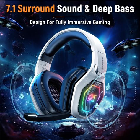 Amazon.com: Ozeino 2.4GHz Wireless Gaming Headset for PC, PS5, PS4 - Lossless Audio USB & Type-C Gaming Headphones with Flip Microphone, 30-Hr Battery Gamer Headset for Switch, Laptop, Mobile, Mac : Video Games Gamer Headset, Best Gaming Headset, Gaming Microphone, Card Game Accessories, Computer Server, Wireless Gaming Headset, Computer Icon, Gaming Headphones, Headphone With Mic