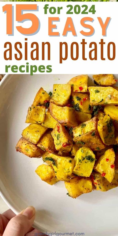 Looking for new ways to cook potatoes in 2024? These easy Asian potato recipes include Curry Puff, Samosa, Asian Roasted Potatoes, Chinese Potato Pancake, potato salads, Potato Curry, Aloo Gobi, and more! Thai Potatoes, Asian Potato Recipes, Russet Potatoes Recipes, Chinese Potatoes Recipe, Easy Authentic Chinese Recipes, Ways To Cook Potatoes, Asian Potatoes, Curry Puff Recipe, Baby Potato Recipes