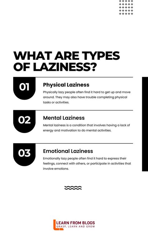 What Are Types Of Laziness? 1) Physical Laziness: Physically lazy people often find it hard to get up and move around. They may also have trouble completing physical tasks or activities. 2) Mental Laziness: Mental laziness is a condition that involves having a lack of energy and motivation to do mental activities. #laziness #typeoflaziness #growthmindset #personaldevelopment #learnfromblogs Mental Activities, Jesus Calling Devotional, Energy And Motivation, Psychology Notes, Communication Relationship, Lazy People, Lack Of Energy, Lack Of Motivation, Leadership Skills