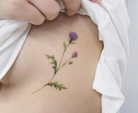 A women's lifestyle destination dedicated to style, entertainment, love, and living beautifully. Small Floral Tattoo, Thistle Flower Tattoo, Floral Tattoo Ideas, Scotland Tattoo, Scottish Thistle Tattoo, Scottish Tattoos, Thistle Tattoo, Dragonfly Tattoo Design, Small Flower Tattoos