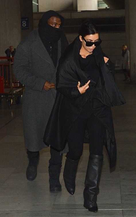 Kim Kardashian and Kanye West in Paris (January 10). / Kim Kardashian y Kanye West en París (10 de enero). Fold Over Wedge Boots Outfit, Shark Lock Boots Outfit, Givenchy Shark Boots Outfit, Kim Kardashian 2013, Fold Over Boots Outfit, Shark Boots Outfit, Matrix Top, Vegas Fits, Shark Boots