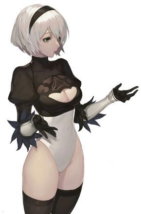 Nier, Yorha 2b, by Nandade9 Tipografi 3d, 2b Nier Autómata, Nier Automata, 판타지 아트, 만화 캐릭터, Female Character Design, Chica Anime Manga, An Anime, White Hair