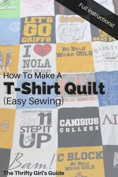 Tshirt Quilt Diy, T-shirt Quilts, Quilt Easy, Tee Shirt Quilt, Quilt Shirt, Diy Sy, Shirt Quilts, T Shirt Quilt, Tshirt Quilt