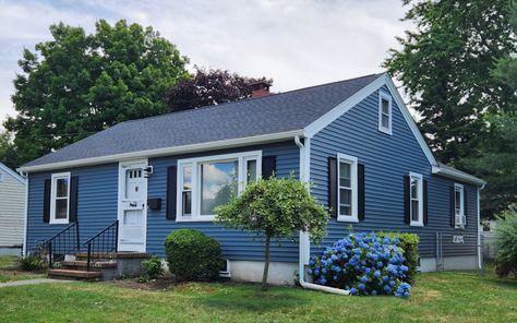 CertainTeed Vinyl Siding in Pacific Blue, Fairhaven, MA | Contractor Cape Cod, MA & RI Pacific Blue Certainteed Siding, Certainteed Siding Colors, Certainteed Vinyl Siding, Certainteed Siding, Vinyl Siding Installation, Azek Decking, Siding Installation, Roofing Options, Siding Options