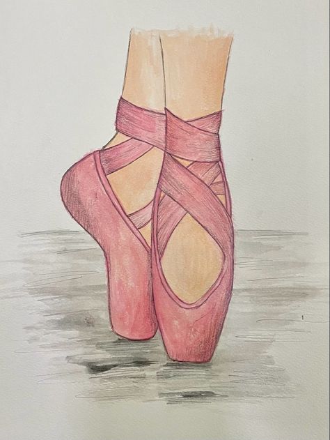 do not repost! Ballerina Shoes Drawing, Dibujos Coquette, Ballet Shoes Drawing, Shoes Watercolor, Ballerina Sketch, Ballet Drawings, Ballerina Drawing, Doodle Art For Beginners, Art Ballet