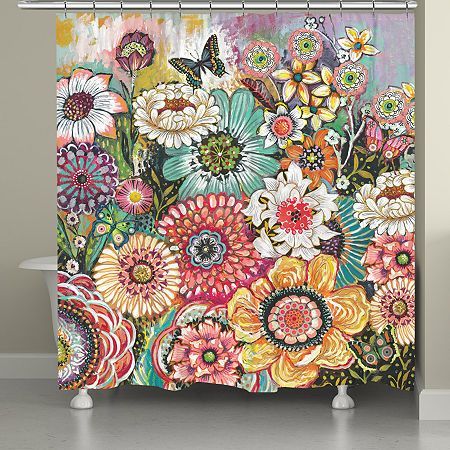 This floral designed shower curtain, "bohemian whimsy" will add a blossoming boho atmosphere to any home. A whimsical scenery of a brightly colored floral bouquet with butterflies in a painterly style. This gorgeous shower curtain will illuminate any bathroom decor.Number of Hook Holes: 12Included: 1 71x72 Inch Shower Curtain(s)Shower Curtain Liner: Liner RecommendedMeasurements: 71 Length/Inches, 72 Width/InchesFiber Content: 100% PolyesterFabric Description: WovenShower Curtain/Liner Material: Organization Office, Colorful Shower Curtain, Mud Rooms, Flower Shower Curtain, Boho Shower Curtain, Boho Bouquet, Flower Shower, Floral Shower Curtains, Boho Bathroom