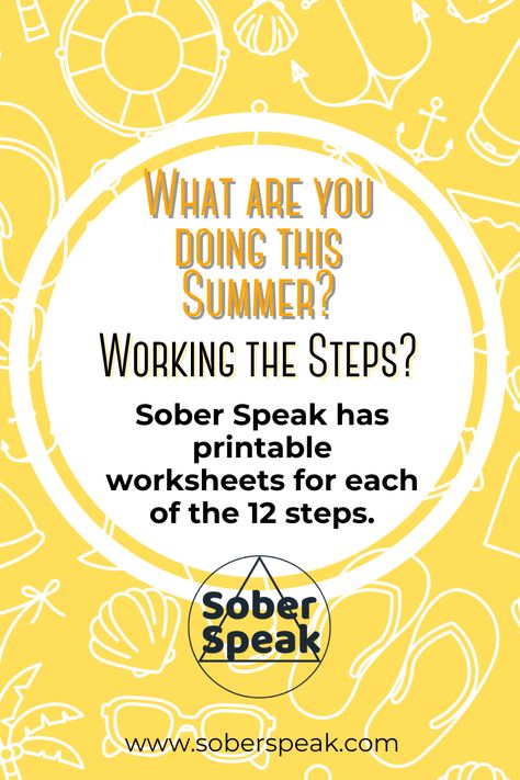 Sober Speak offers free printable 12-step worksheets. Aa Steps, 12 Step Worksheets, Moral Inventory, Prayer Topics, Alcohol Signs, Celebrate Recovery, Search Quotes, Communication Networks, 12 Step