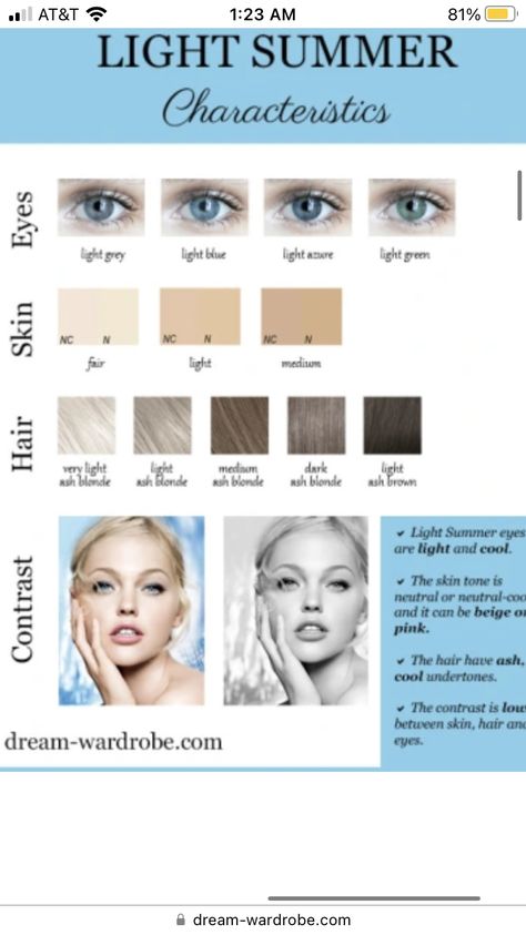 Summer Skin Tone, Light Summer Color Palette, Summer Eyes, Light Ash Blonde, Colors For Skin Tone, Seasonal Color Analysis, Summer Skin, Summer Color Palette, Cool Undertones