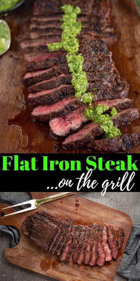 An easy Grilled Flat Iron Steak Recipe with a simple beef rub, cooked hot and fast on the grill. Learn about this tender and delicious cut. Flat Iron Steak Marinade, Salmon Fish Recipes, Grilled Flat Iron Steak, Flat Iron Steak Recipes, Beef Rub, Good Steak Recipes, Skirt Steak Recipes, Grilled Fish Recipes, Flank Steak Recipes