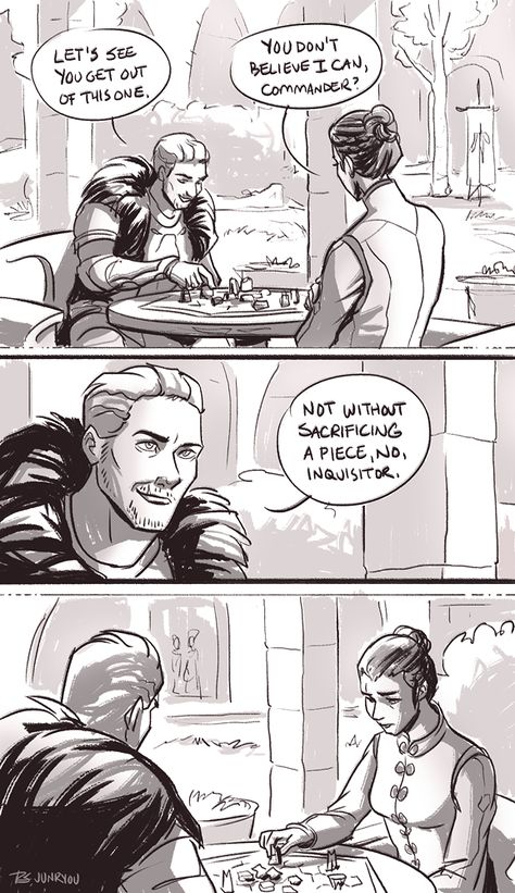 5280 SKETCHES — sacrifice // Y’know how that chess game with... Cullen X Inquisitor, Inquisitor Trevelyan, Cullen Dragon Age, Dragon Age Comics, Dragon Age Romance, Legolas And Thranduil, Grey Warden, Dragon Age 3, Dragon Age Games