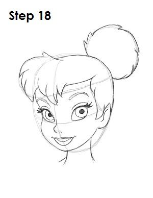 How To Draw Tinkerbell, Draw Tinkerbell, How To Draw Disney, Tinkerbell Drawing, Trin For Trin Tegning, Disney Character Drawings, Easy Disney Drawings, Disney Cartoon Characters, Disney Art Drawings