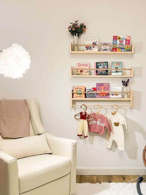 The Ellie Beans Boho Nursery Beaded Shelf Collection is a beautiful and practical way to accent your child's space. As a mother of 3 little ones I do all that I can to encourage and inspire them to read. I installed a shelf by each of their beds so they would have easy access to there favorite books. Nordic Bookshelf, Nursery Book Storage, Nursery Nightstand, Bookshelves Floating, Macrame Nursery Decor, Wall Bookshelves Kids, Ikea Wall Shelves, Ikea Book, Nursery Decor Gender Neutral