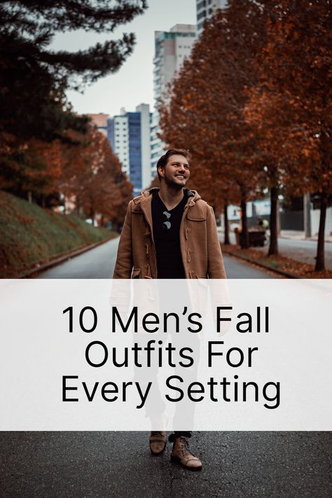 Fall into style with 10 versatile men's outfits perfect for any autumn setting. From cozy sweaters and khakis for smart casual events to bomber jackets for date nights, these looks blend comfort and fashion effortlessly. #MensStyle #FallOutfits #AutumnFashion #LayeringSeason Mens Date Outfit Night, Men's Fall Fashion, Mens Fashion Fall Outfits, November Outfits, Men's Outfits, Fall Outfits Men, Mens Fashion Fall, Date Nights, Fashion Night