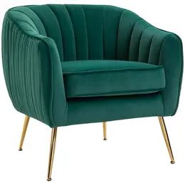 HOMCOM Velvet Armchair Tub chair with Golden Metal Leg Living Room Furniture Green Emerald Green Colour, Modern Tub, Dressing Chair, Foot Rest Ottoman, Chair With Ottoman, Chair And Ottoman Set, Velvet Accent Chair, Ottoman Set, Home Finds