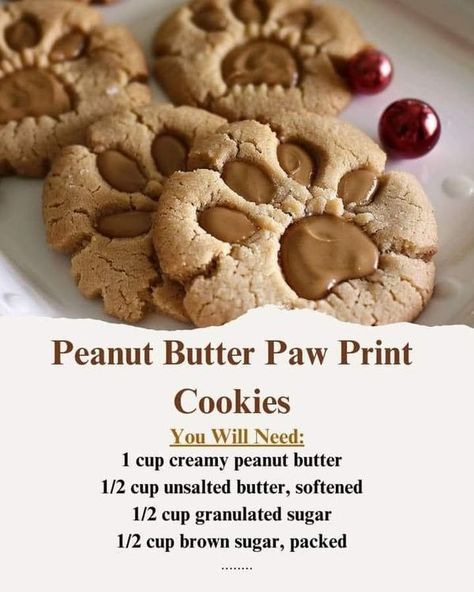 Homemade and Lovin It | Peanut Butter Paw Print Cookies 🐾🍪 | Facebook Peanut Butter Paw Print Cookies, Paw Print Cookies, Paw Cookies, Homemade Candy, Homemade Candies, Bear Paws, Cookies Ingredients, Creamy Peanut Butter, Chocolate Cookies