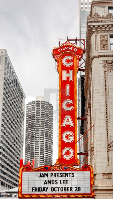 "The Chicago Theatre sign" by Valerio - £12.40 Chicago Theater Sign, Chicago Decor, Chicago Signs, Shot Ski, Chicago Theatre, Theatre Sign, Chicago Art, Display Advertising, Chicago City