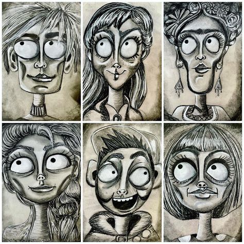 Shading Guide, Tim Burton Drawings Style, Tim Burton Drawings, Halloween Art Projects, High School Art Projects, 8th Grade Art, Middle School Art Projects, Tim Burton Art, Art Lessons Middle School