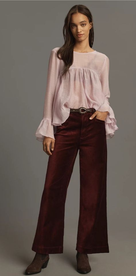 Winter Pants Outfit, Purple Jeans, Cropped Wide Leg Jeans, Timeless Wardrobe Staples, Velvet Pants, Wide Legs, Bottom Clothes, Top Rated, Daily Outfits