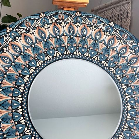 Demi Davidson Mandala Artist & Teacher on Instagram: "Here’s a photo of this beauty 😍 26” mandala mirror ✨" Mirror Mandala Art, Mirror Mandala, Mandala Mirror, Dot Mandala, Dot Art, Dot Painting, Dots Art, Mandala Art, A Photo