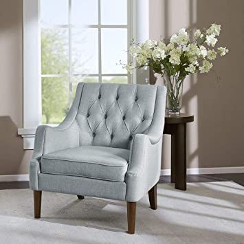 Madison Park Qwen Qwen Button Tufted Accent Chair Office Command Center, Chaise Bench, Laundry Today Or Naked Tomorrow, Button Tufted Chair, 2024 Living Room, Kitchen Porch, Bench Sofa, Lake House Interior, White Shiplap Wall