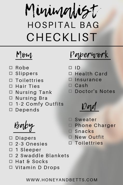 Hospital Bag Checklist Minimalist, Hospital Bag List, Labour And Delivery, Hospital Checklist, Mom Dad And Baby, 27 Weeks Pregnant, Mom Checklist, Labor Hospital Bag, Bag Checklist