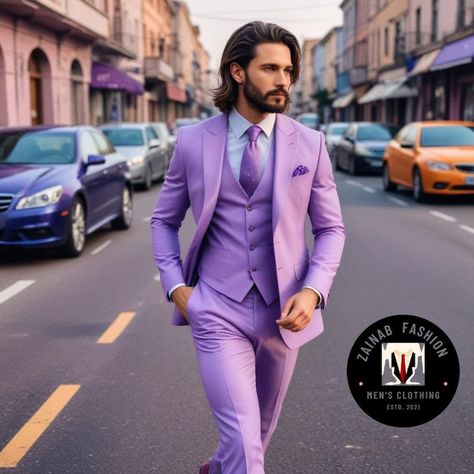 3 Piece Suits For Men, Trending Suits, Gentleman Suit, Homecoming Suits, Suits Formal, Purple Suits, Purple Coat, Tailored Suit, Groom Outfit