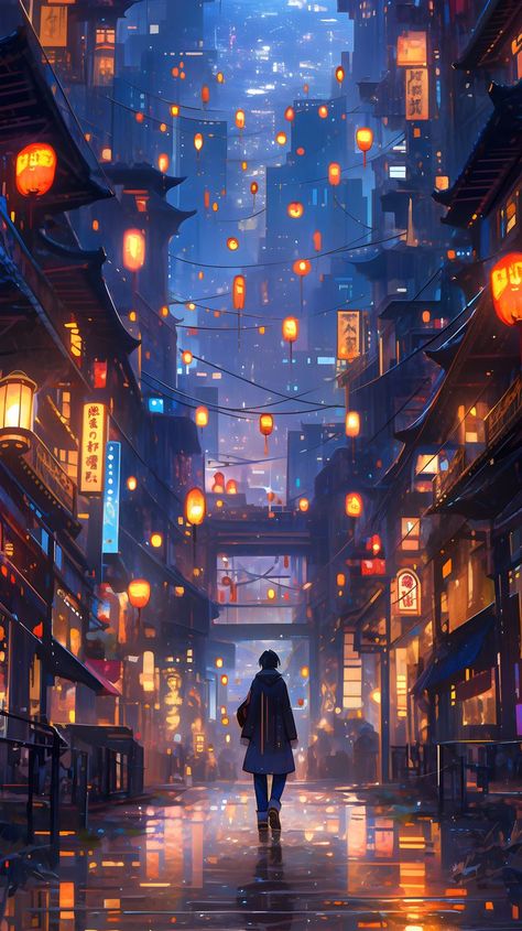 Yuumei Art, Ewolucje Eevee, Ghost City, Wallpaper Cantik, Japon Illustration, Fotografi Alam Semula Jadi, Art Gallery Wallpaper, Anime Artwork Wallpaper, Cool Wallpapers Art