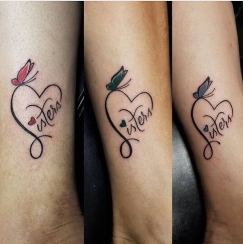 Sister Tattoos For Women, Three Sisters Tattoo Ideas, Sisters By Choice Tattoo, Three Friends Tattoo Ideas, Mother And Daughters Tattoo For Three, Tattoo Ideas For 3 Sisters, Sisters Tattoo For 3, Three Sisters Tattoo, Sister Foot Tattoos