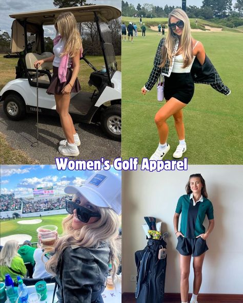 31 Cute Women's Golf Outfits & Ideas For Style That's On Par - ljanestyle Pga Tour Outfit Women Spectator, Golf Tournament Outfit Women Spectator, Golf Tournament Outfit Spectator, Cottagecore Winter Outfits, Golf Tournament Outfit, Country Club Outfit, Sweater Over Dress, Preppy Vest, Cute Golf Outfit