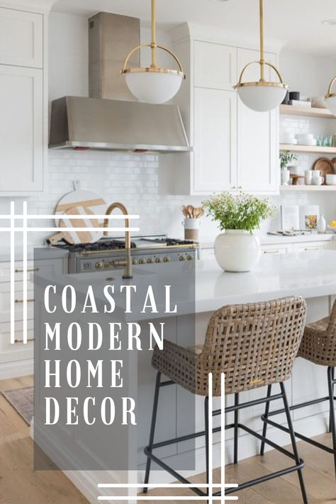 Coastal decor inspo, modern coastal decor, coastal vibes, Amazon home finds, budget friendly decor, neutral coastal style Modern Traditional Coastal, Coastal Modern Home, Modern Coastal Kitchen, Amazon Home Finds, Coastal Colonial, Modern Coastal Decor, Home Finds, Coastal Modern, Coastal Vibes