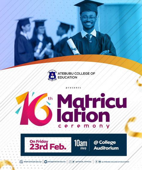 Matriculation flyer designed by Oppomence graphics, contact us on 0247369275 Matriculation Flyer Design, Flyer Design Background, Invitation Flyer, Flyer Design Inspiration, Event Flyer, Design Background, Banner Design, Flyer Design, Contact Us