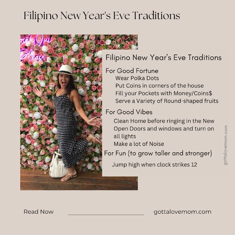 Filipino New Year's Eve Traditions Nye Superstitions, New Years Eve Traditions, Round Things, How To Grow Taller, Good Fortune, New Year's, New Years Eve, Happy New, Over The Years