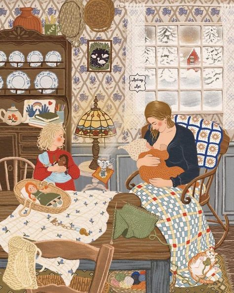 Phoebe Bird, Phoebe Wahl, Mother Wound, Motherhood Art, Garden School, Birth Art, Cottagecore Art, Mother Art, Art Et Illustration