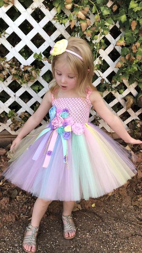 Unicorn Tutu Dress, Pink Birthday Dress, Pink Flower Girl Dress, Flower Tutu, Unicorn Birthday Outfit, Pink Flower Girl, Pink Tutu Dress, Diy Tutu, Pink Flower Girl Dresses