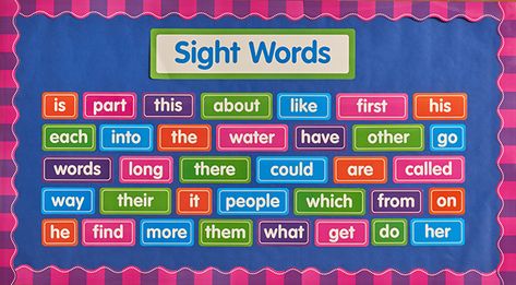 Sight Word Bulletin Board Ideas, Sight Words Board Decoration, Sight Word Wall Kindergarten, Sight Word Tracker Bulletin Board, Sight Words Wall Display, Sight Word Wall Display, Class Poster, Reading Bulletin Boards, Site Words